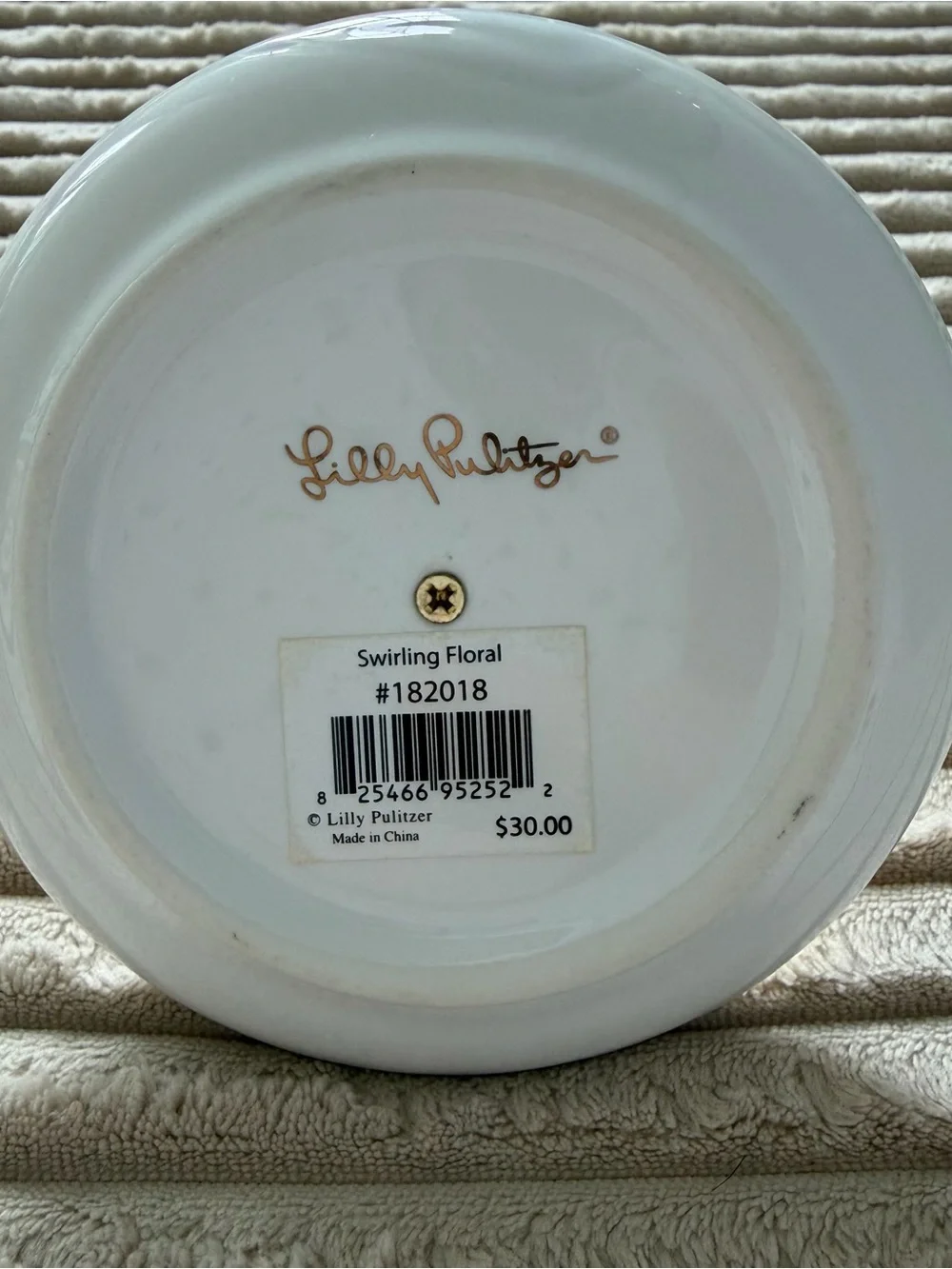 Lilly Pulitzer Swirling Floral Pineapple Glass Jewelry Dish